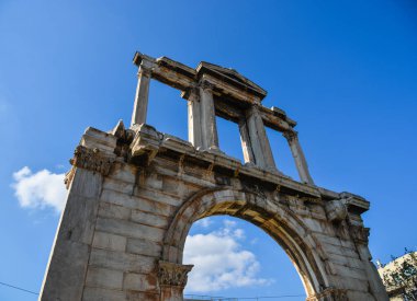 Atina Olympian Zeus Tapınağı eşsiz ve ilginç bir görünüm, Yunanistan.