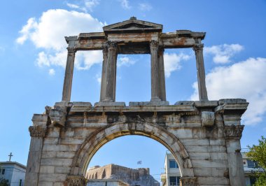 Atina Olympian Zeus Tapınağı eşsiz ve ilginç bir görünüm, Yunanistan.