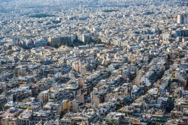 Atina, Yunanistan'ın havadan görünümü. Atina tarih ve arkeoloji yi seven turistik bir cazibe merkezidir.