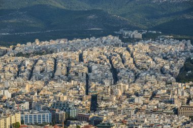 Atina, Yunanistan'ın havadan görünümü. Atina tarih ve arkeoloji yi seven turistik bir cazibe merkezidir.