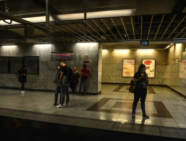 Atenas Grecia Octubre 2018 Estación Metro Subterráneo Atenas Grecia Metro — Foto de Stock