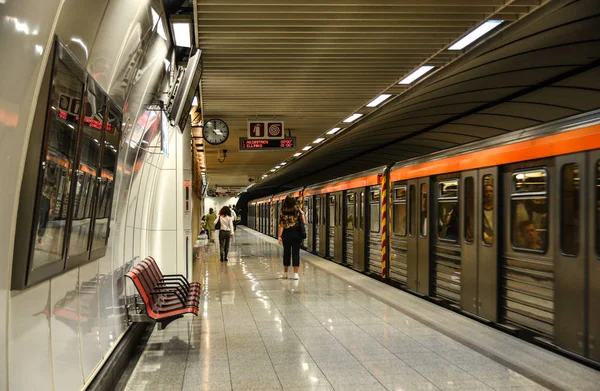 Atenas Grecia Octubre 2018 Estación Metro Subterráneo Atenas Grecia Metro —  Fotos de Stock