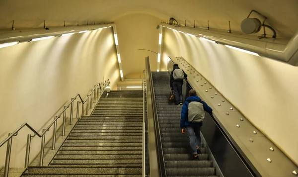 Athens Greece Oct 2018 Electric Escalators Stairway Metro Station City — Stock Photo, Image