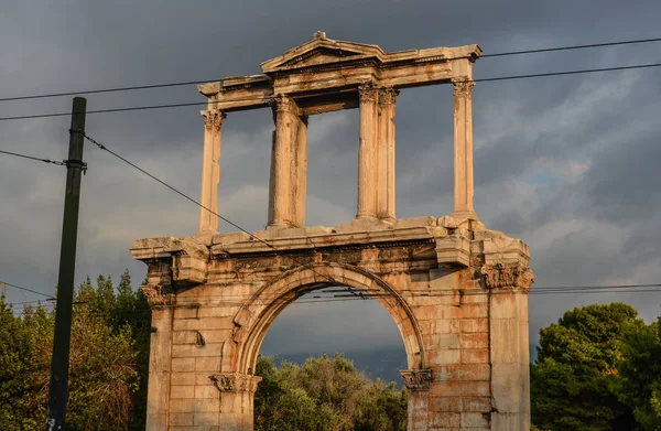 Jedinečný Zajímavý Pohled Chrám Dia Olympského Athénách Řecku — Stock fotografie