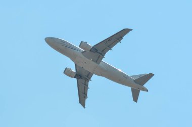 Saygon, Vietnam - 25 Şubat 2019. Lx-Mco Global Jet Luxembourg Airbus A319 Cj, Saygon, Vietnam'daki Tan Son Nhat Havaalanı'ndan (Sgn) kalkış.