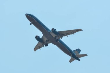 Saygon, Vietnam - 25 Şubat 2019. Vietnam Havayolları Vn-A613 (Airbus A321) Saygon, Vietnam'daki Tan Son Nhat Havaalanı'ndan (Sgn) kalkış.