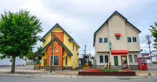 Case a Biei Township in Hokkaido, Giappone — Foto Stock