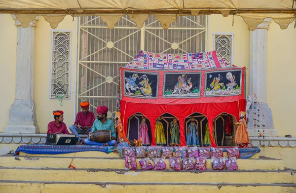 Traditionell marionett show på Jaipur Palace — Stockfoto