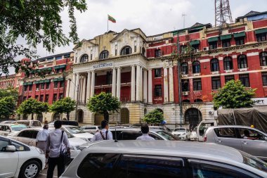 Yangon, Myanmar'daki eski binalar 