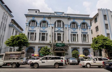 Yangon, Myanmar'daki eski binalar 