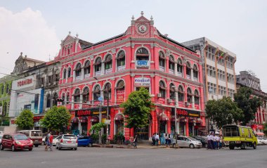 Yangon, Myanmar'daki eski binalar 
