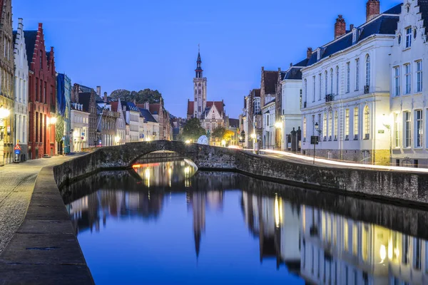 Cena noturna de Bruges, Bélgica — Fotografia de Stock