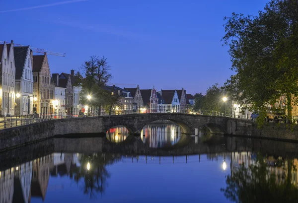 Cena noturna de Bruges, Bélgica — Fotografia de Stock