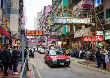 Hong Kong, Çin 'de sokak. 