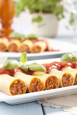 cannelloni plaka üzerinde