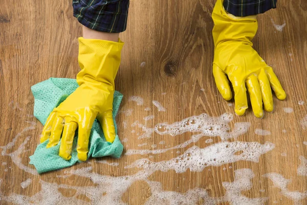 Woman Washing Floor Cleaning Concept — Stock Photo, Image