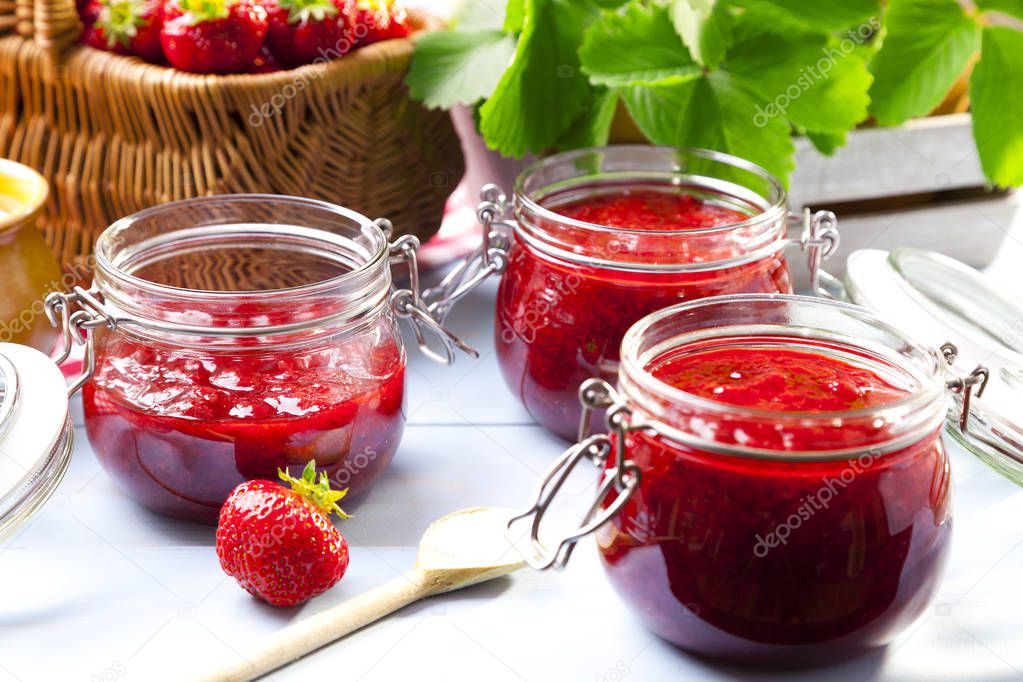 Home made strawberry jam.
