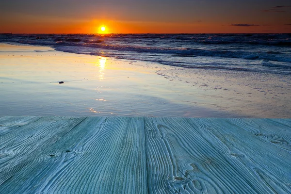 Beach Napnyugtakor Balti Tenger — Stock Fotó
