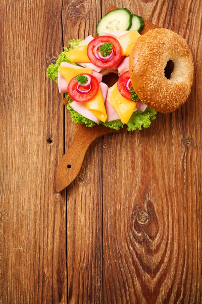 Sandwich di tacchino sano su un Bagel — Foto Stock