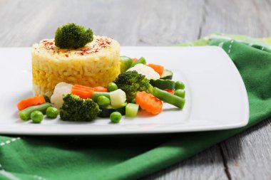 Sebzeli risotto bölümünü.