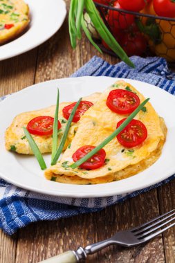 Sebzeli lezzetli omlet.