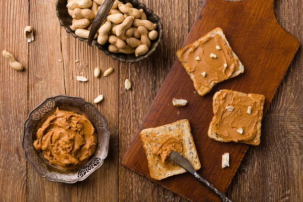 Sandwich con mantequilla de maní — Foto de Stock