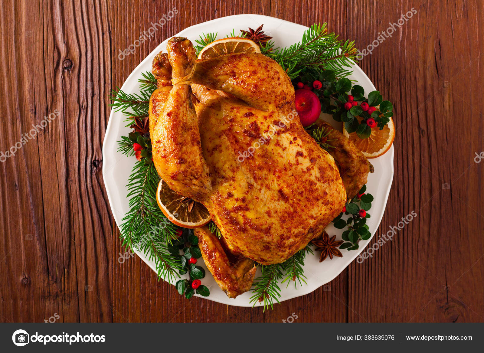 Frango Inteiro Assado Com Decoração Natal Fundo Madeira Vista Superior fotos, imagens de © gkrphoto #383639076 Frango Inteiro Assado Com Decoração Natal Fundo Madeira Vista Superior fotos, imagens de © gkrphoto #383639076