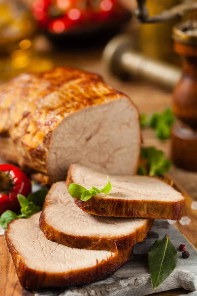 Roasted Beef Sirloin Spaces Front View — Stock Photo, Image