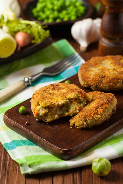 Delicious Vegetarian Cutlets Front View — Stock Photo, Image