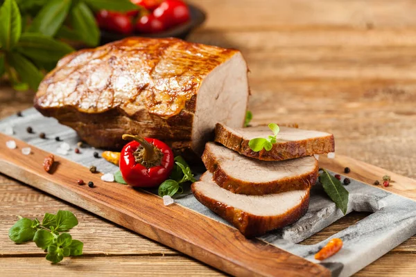 Roastbeef Roastbeef Mit Zwischenräumen Frontansicht — Stockfoto