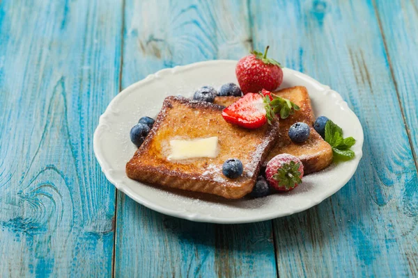 Traditional Delicious Sweet French Toast Fruit Butter — Stock Photo, Image