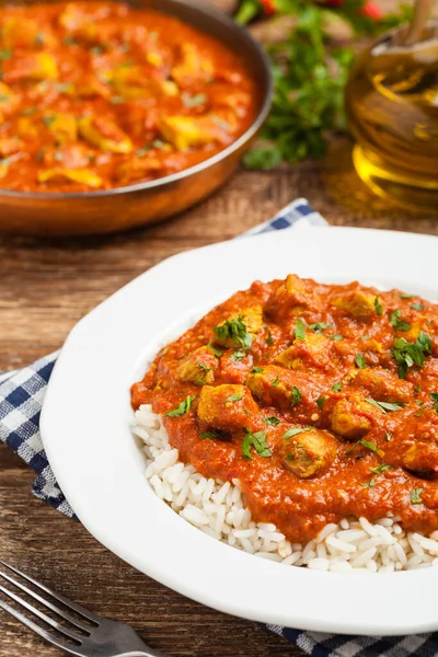 Traditional Indian Pakistani Cuisine Tikka Masala Front View — Stock Photo, Image