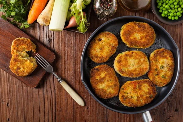 Deliciosas Croquetas Vegetarianas Vista Superior — Foto de Stock