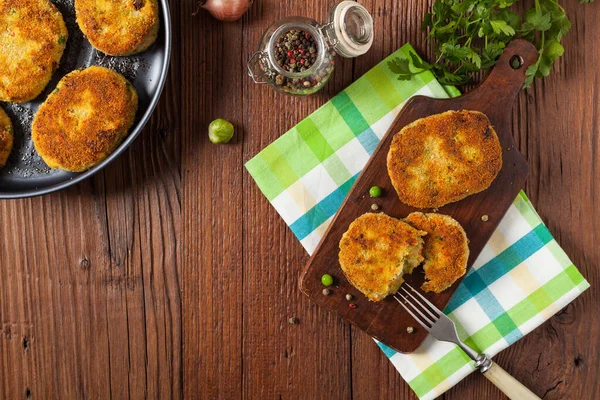 Delicious Vegetarian Cutlets Top View — Stock Photo, Image