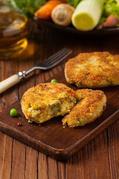 Delicious Vegetarian Cutlets Front View — Stock Photo, Image