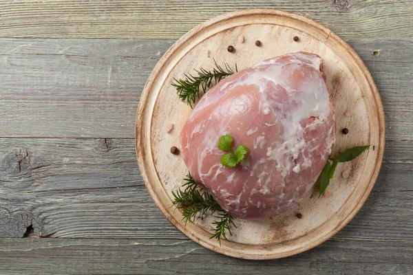 Raw Whole Ham Top View — Stock Photo, Image