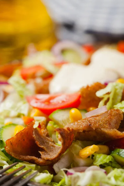 Gyros Kebeb Salada Com Carneiro Legumes Vista Frontal — Fotografia de Stock