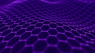 Büyük veri görselleştirmesi. Fütüristik altıgen arka plan. Büyük veri bağlantısı arka planı. 3d render.