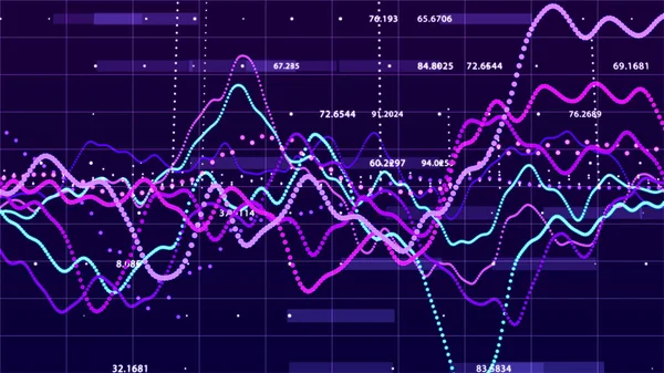 Gráfico bursátil. Visualización de macrodatos. concepto de gráfico de inversión. renderizado 3d . — Foto de Stock