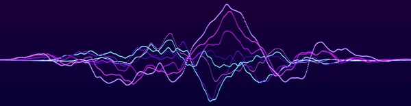 Streszczenie tła z dynamicznymi falami. Element fali dźwiękowej. Technologia korektora muzyki. Renderowanie 3D. — Zdjęcie stockowe