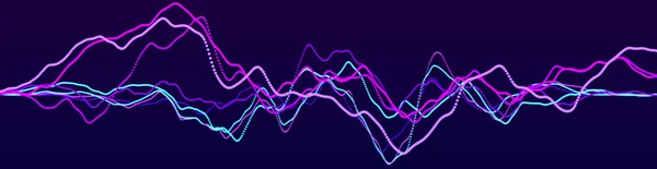 Fondo abstracto con ondas dinámicas. Elemento de onda sonora. Ecualizador tecnológico para la música. renderizado 3d . — Foto de Stock