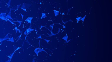 Soyut dijital mavi arka plan. Pleksus etkisi. Ağ bağlantı yapısı. Bilim geçmişi. 3d render.