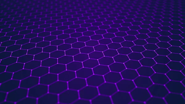 Abstract technology background. Big data visualization. Futuristic hexagon background. Artificial intelligence. 3D rendering.