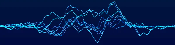 Fondo abstracto con ondas dinámicas. Visualización de macrodatos. Ecualizador tecnológico para la música. renderizado 3d . — Foto de Stock