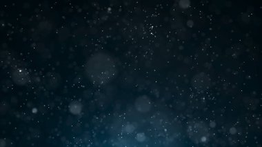 Toz parçacıkları. Parçacıkların soyut mavi arka planı. Kozmik galaksi illüstrasyonu. 3d render.