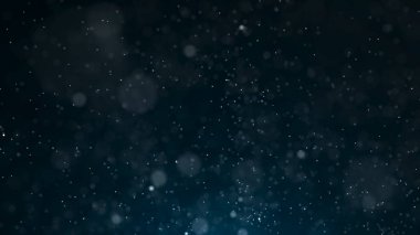 Toz parçacıkları. Parçacıkların soyut mavi arka planı. Kozmik galaksi illüstrasyonu. 3d render.