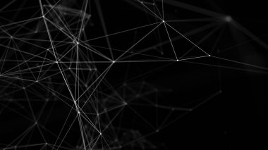 Soyut dijital arkaplan. Büyük veri görselleştirmesi. Ağ bağlantısı yapısı. Bilim geçmişi. 3d oluşturma.
