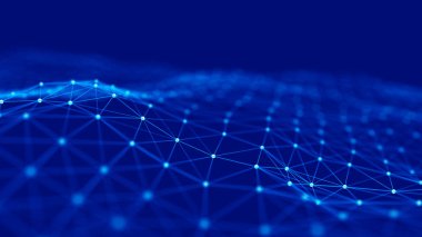 Ağ bağlantı yapısı. Soyut teknoloji arka planı. Büyük veri dijital arka plan. 3d render.