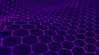 Büyük veri görselleştirmesi. Fütüristik altıgen arka plan. Büyük veri bağlantısı arka planı. 3d render.