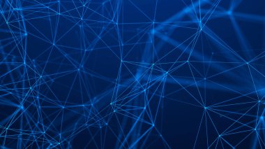 Ağ bağlantı yapısı. Soyut teknoloji arka planı. Fütüristik bir arka plan. 3d render.